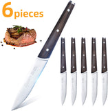 6Pcs Steak Knife Set Serrated Stainless Steel Utility