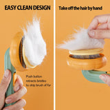 Pet Pumpkin Brush, Pet Grooming Self Cleaning Slicker Brush For Dogs Cats Puppy Rabbit