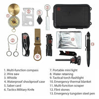 Outdoor Emergency Survival And Safety Gear Kit